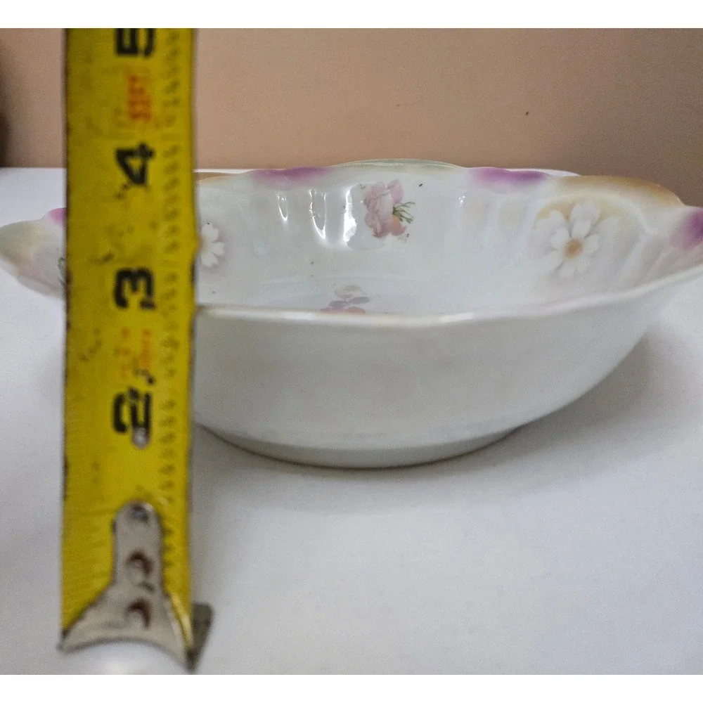 Vintage Bavaria Floral‎ Porcelain Bowl Scalloped Edge Roses Germany 9